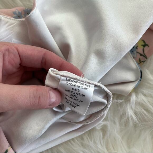 New LPA Alina Light Pink Floral Wide Leg Belted Jumpsuit - Picture 10 of 10